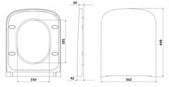 CERSANIT Wc sedátko larga square slim dur antib (K98-0231)