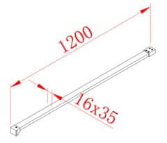 POLYSAN Modular showr black vzpera kolma, 1200 (MSBR1B)