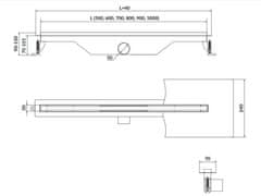 CERSANIT Lineárny odtokový žľab slim tako 90, oceľ (S907-015)