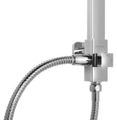 SAPHO Sprchový stĺp k napojeniu na batériu, pevná a ručná sprcha, hranatý, chróm (1202-29)