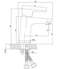 CERSANIT Stojanková umývadlová batéria libra s plastovou výpustou, chróm (S951-408)