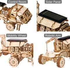 Robotime Rokr 3D drevené puzzle Planetárne vozítko Navitas Rover na solárny pohon 252 dielikov