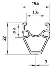 Mach1 ráfik cestný Omega V-brake 32dier/0nit čierny