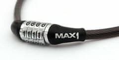 MAX1 zámok lanko 650x8 mm čierny kódový