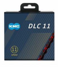 KMC reťaz DLC SL 11 červeno/čierny v krabičke118 čl.