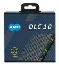 KMC reťaz DLC SL 10 zeleno/čierny v krabičke 116 čl.