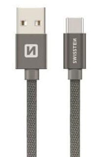 SWISSTEN dátový kábel USB/Micro USB 20 cm sivý