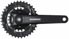 Shimano kľučky FC-MT101-L 175mm 36-22 zubov, čierne, 9 speed, bez krytu, pre os štvorhran