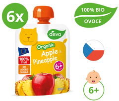 Deva BIO Ovocný príkrm Jablko, Ananás 6 x 90 g