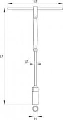 YATO Kľúč nástrčný 8 mm s rukoväťou typ "T