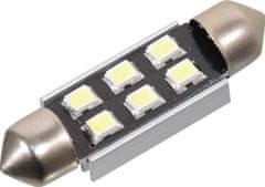 Compass Žiarovka 6 SMD LED 12V suf. SV8.5 38mm s rezistorom CAN-BUS biela