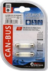 Compass Žiarovka 6 LED SMD 12V suf.10X39 SV8.5 NEW-CAN-BUS biela 2ks