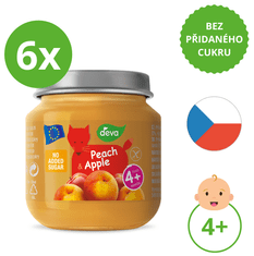 Deva Ovocný príkrm Broskyňa, Jablko 6 x 125 g