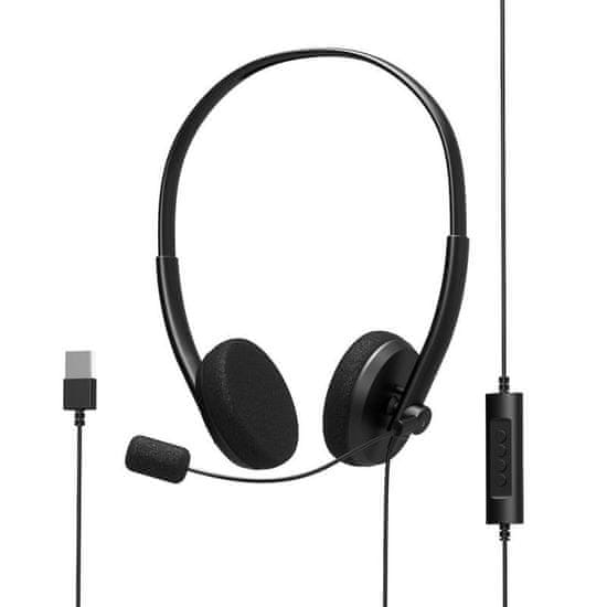 Port Designs PORT CONNECT - Stereo headset s mikrofónom, USB-A, čierna