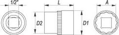 YATO Nadstavec 1/2" 24 mm dvanásťhranný