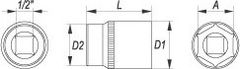 YATO Nadstavec 1/2" 23 mm šestihranný