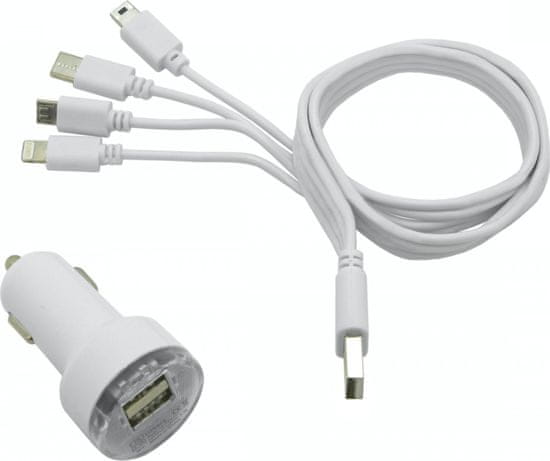 Compass Nabíjačka telefónu 12V 2,1A (Iphone 4-8, miniUSB, microUSB, USB-C)