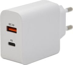 Compass Zástrčka QUICK CHARGE 3.0 230V USB-A / USB-C 18W