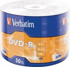 VERBATIM DVD-R AZO 4,7GB/ 16x/ 50pack/ wrap