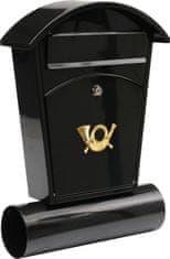 Vorel Poštová schránka so strieškou oblou + zásobník na noviny 480x280x80mm čierna