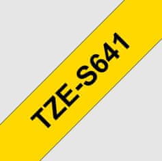 BROTHER extrémně přilnavá páska TZE-S641/ žlutá-černá/ 18mm