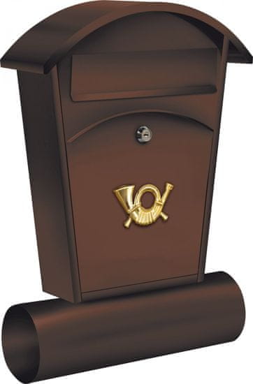 Vorel Poštová schránka so strieškou oblou + zásobník na noviny 480x280x80mm hnedá