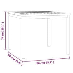 Vidaxl Záhradný jedálenský stôl 90x90x74 cm akáciový masív
