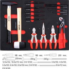 YATO Skrinka dielenská pojazdná s náradím (211ks) 7 zásuviek