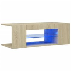 Vidaxl TV skrinka s LED svetlami dub sonoma 90x39x30 cm