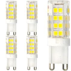 LUMILED 5x LED žiarovka G9 CAPSULE 5W = 40W 460lm 4000K Neutrálna biela 360°