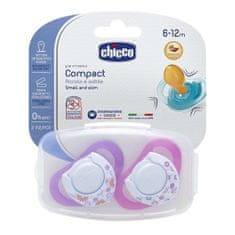 Chicco Physio Compact Upokojujúci kaučukový cumlík, ružový, 6-12m