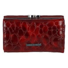 Gregorio Dámska kožená peňaženka so vzorom kože Lily, červená