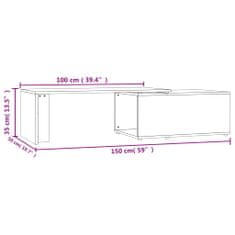 Vidaxl Konferenčný stolík betónovo-sivý 150x50x35 cm drevotrieska