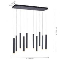 PAUL NEUHAUS LEUCHTEN DIREKT aj s JUST LIGHT LED závesné svietidlo, čierna, teplá biela, IP20, do interiéru 3000K