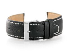Tayma Kožený remienok na hodinky W26 – Premium – čierno/biely – 22 mm