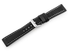 Tayma Kožený remienok na hodinky W48 – Premium – čierno/biely – 24 mm