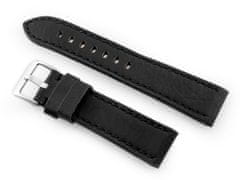 Tayma Kožený remienok na hodinky W48 - Premium - Black/Black - 24 mm