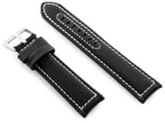 Tayma Kožený remienok na hodinky W34 – Premium – čierno/biely – 20 mm