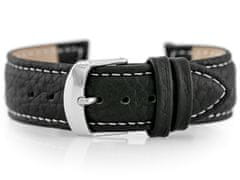 Tayma Kožený remienok na hodinky W71 – čierno/biely – 18 mm