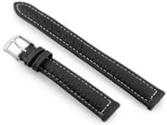 Tayma Kožený remienok na hodinky W71 – čierno/biely – 14 mm
