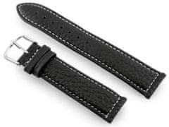 Tayma Kožený remienok na hodinky W71 – čierno/biely – 18 mm