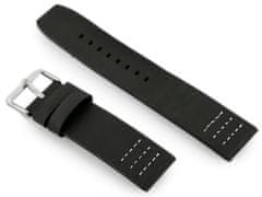 Tayma Kožený remienok na hodinky W39 - Čierno/biely 20 mm