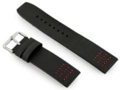 Tayma Kožený remienok na hodinky W39 čierny/červený 22 mm