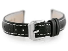 Tayma Kožený remienok na hodinky W64 – čierno/biely 14 mm