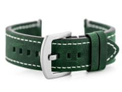 Tayma Kožený remienok na hodinky W72 - Zelený - 22 mm