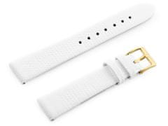 Tayma Kožený remienok na hodinky W107 - Bielo/zlatý. 12 mm