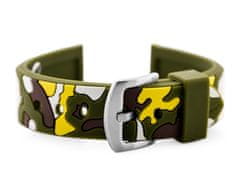 Tayma Gumový remienok na hodinky U13 - Olive/Yellow-Camo - 20 mm