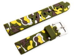 Tayma Gumový remienok na hodinky U13 - Olive/Yellow-Camo - 22 mm