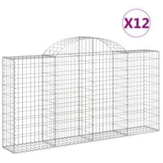 Petromila vidaXL Oblúkové gabiónové koše 12 ks 200x30x100/120cm pozinkov. železo