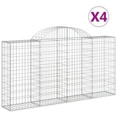 Petromila vidaXL Oblúkové gabiónové koše 4ks 200x30x100/120cm pozinkované železo